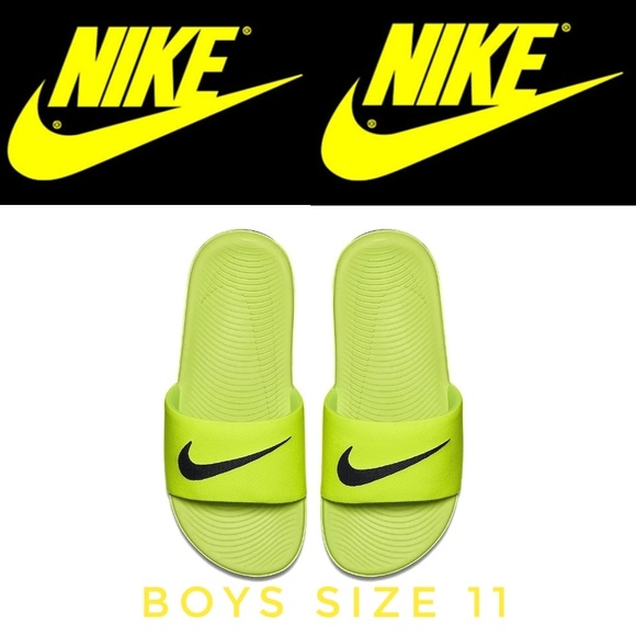 nike slippers neon